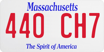 MA license plate 440CH7