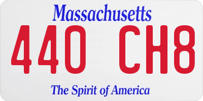 MA license plate 440CH8