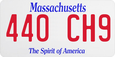 MA license plate 440CH9