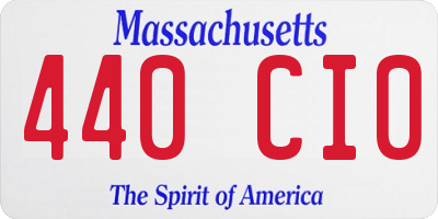 MA license plate 440CI0