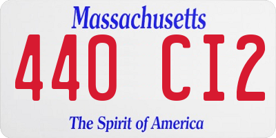 MA license plate 440CI2