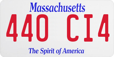 MA license plate 440CI4