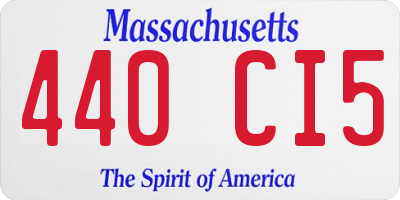 MA license plate 440CI5