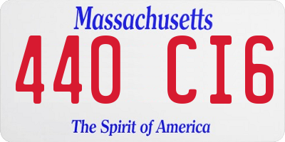 MA license plate 440CI6