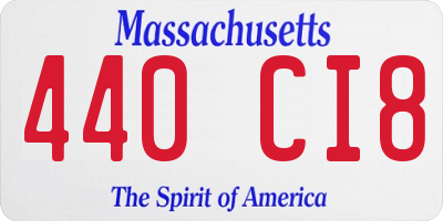 MA license plate 440CI8