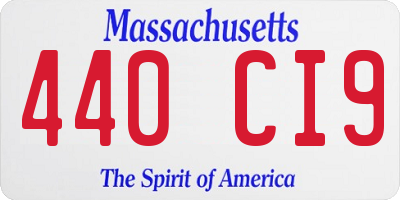 MA license plate 440CI9