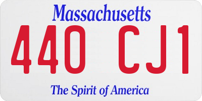 MA license plate 440CJ1