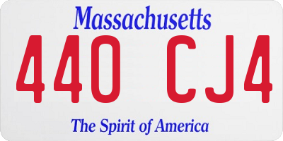MA license plate 440CJ4