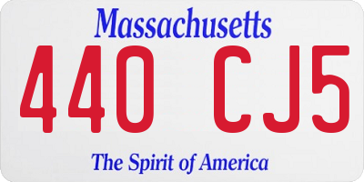 MA license plate 440CJ5