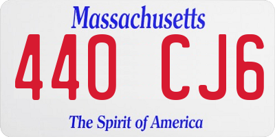 MA license plate 440CJ6