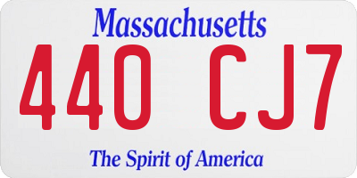 MA license plate 440CJ7
