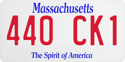 MA license plate 440CK1