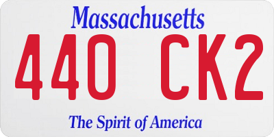 MA license plate 440CK2