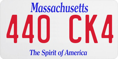 MA license plate 440CK4