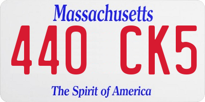 MA license plate 440CK5