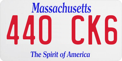 MA license plate 440CK6