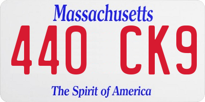 MA license plate 440CK9