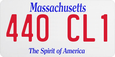 MA license plate 440CL1