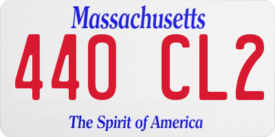 MA license plate 440CL2
