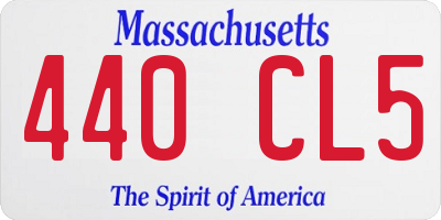 MA license plate 440CL5