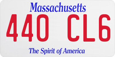 MA license plate 440CL6