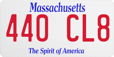 MA license plate 440CL8