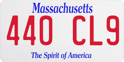 MA license plate 440CL9