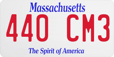 MA license plate 440CM3