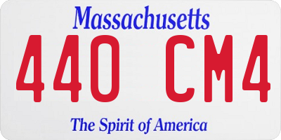 MA license plate 440CM4
