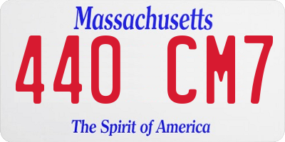 MA license plate 440CM7
