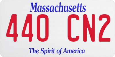 MA license plate 440CN2