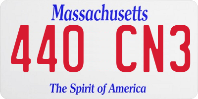 MA license plate 440CN3