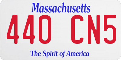 MA license plate 440CN5