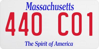 MA license plate 440CO1