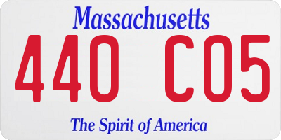 MA license plate 440CO5
