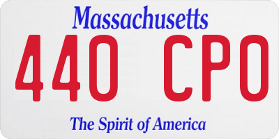 MA license plate 440CP0