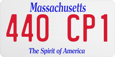 MA license plate 440CP1
