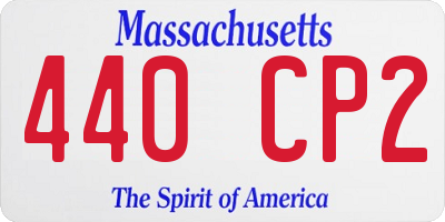 MA license plate 440CP2