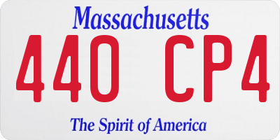 MA license plate 440CP4
