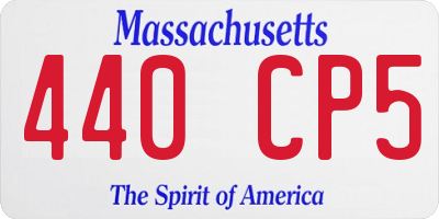 MA license plate 440CP5