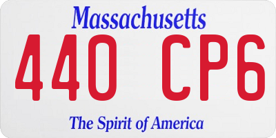 MA license plate 440CP6