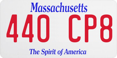 MA license plate 440CP8