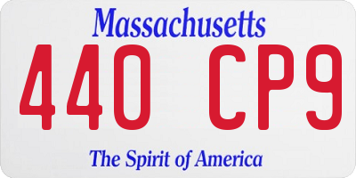 MA license plate 440CP9