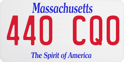 MA license plate 440CQ0