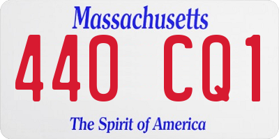 MA license plate 440CQ1