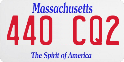 MA license plate 440CQ2