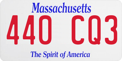 MA license plate 440CQ3