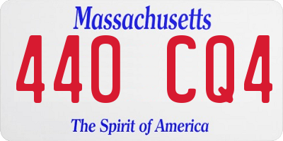 MA license plate 440CQ4