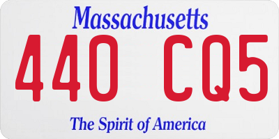 MA license plate 440CQ5