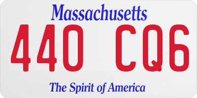 MA license plate 440CQ6